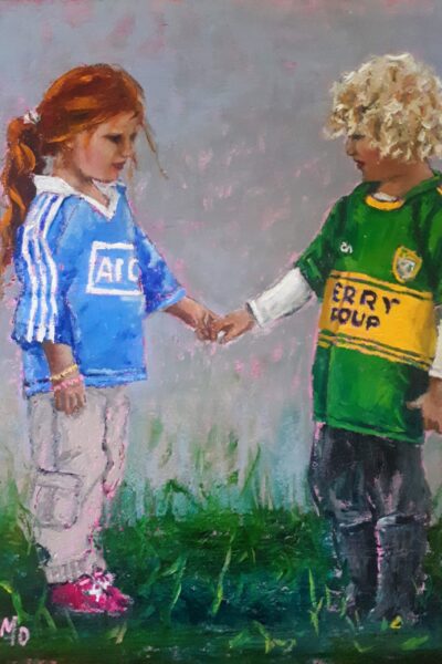 Dublin girl and Kerry boy holding hands