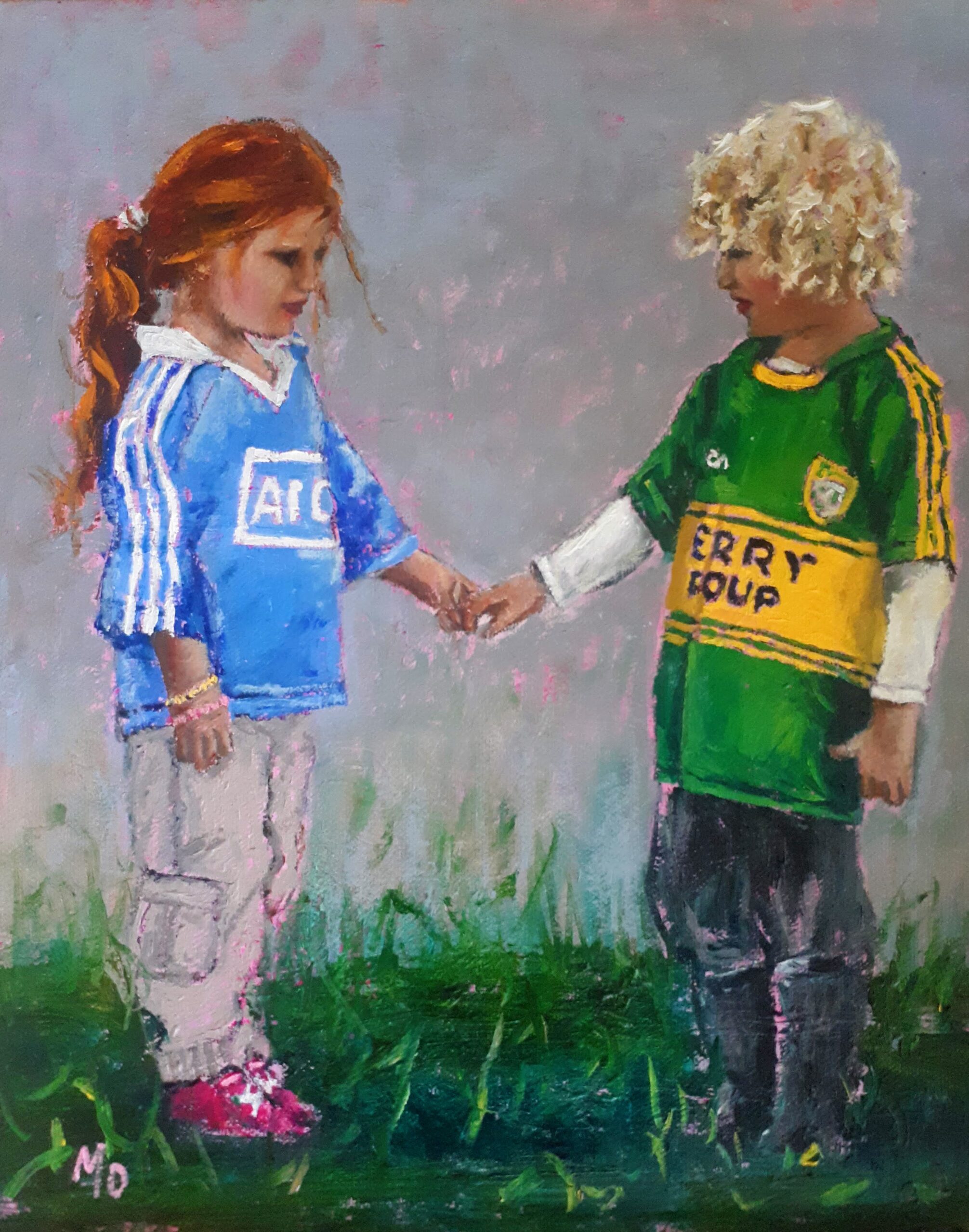 Dublin girl and Kerry boy holding hands