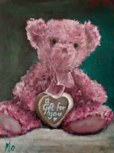 Irish Gift pink teddy bear with a love heart reading a gift for you