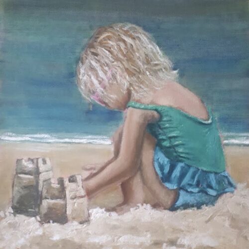 Portrait of Beach Girl Commissioned Oil Painting