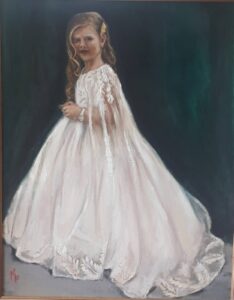 Communion Girl Portrait girl in a long formal dress