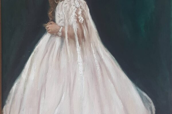 Communion Girl Portrait girl in a long formal dress