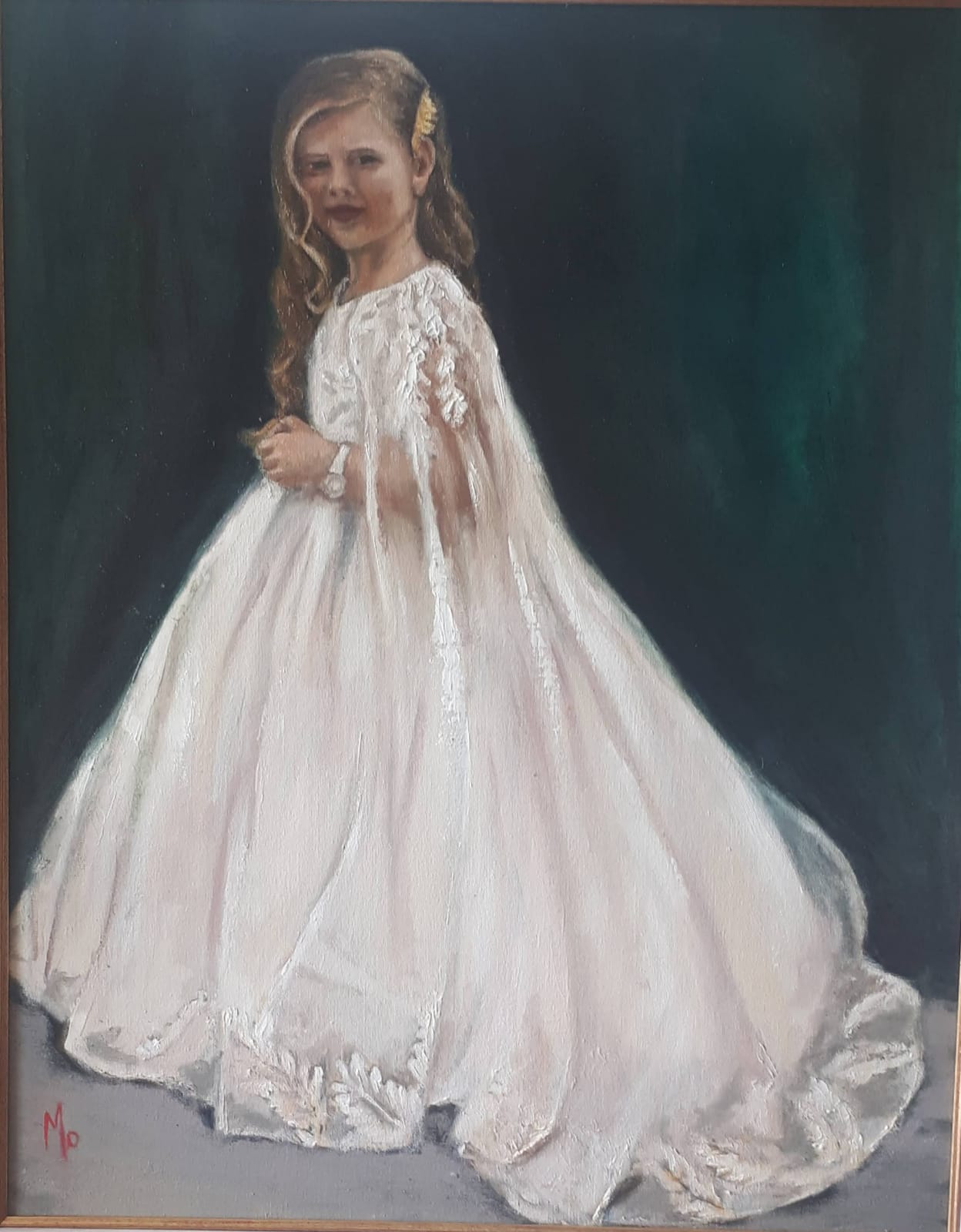 Communion Girl Portrait girl in a long formal dress