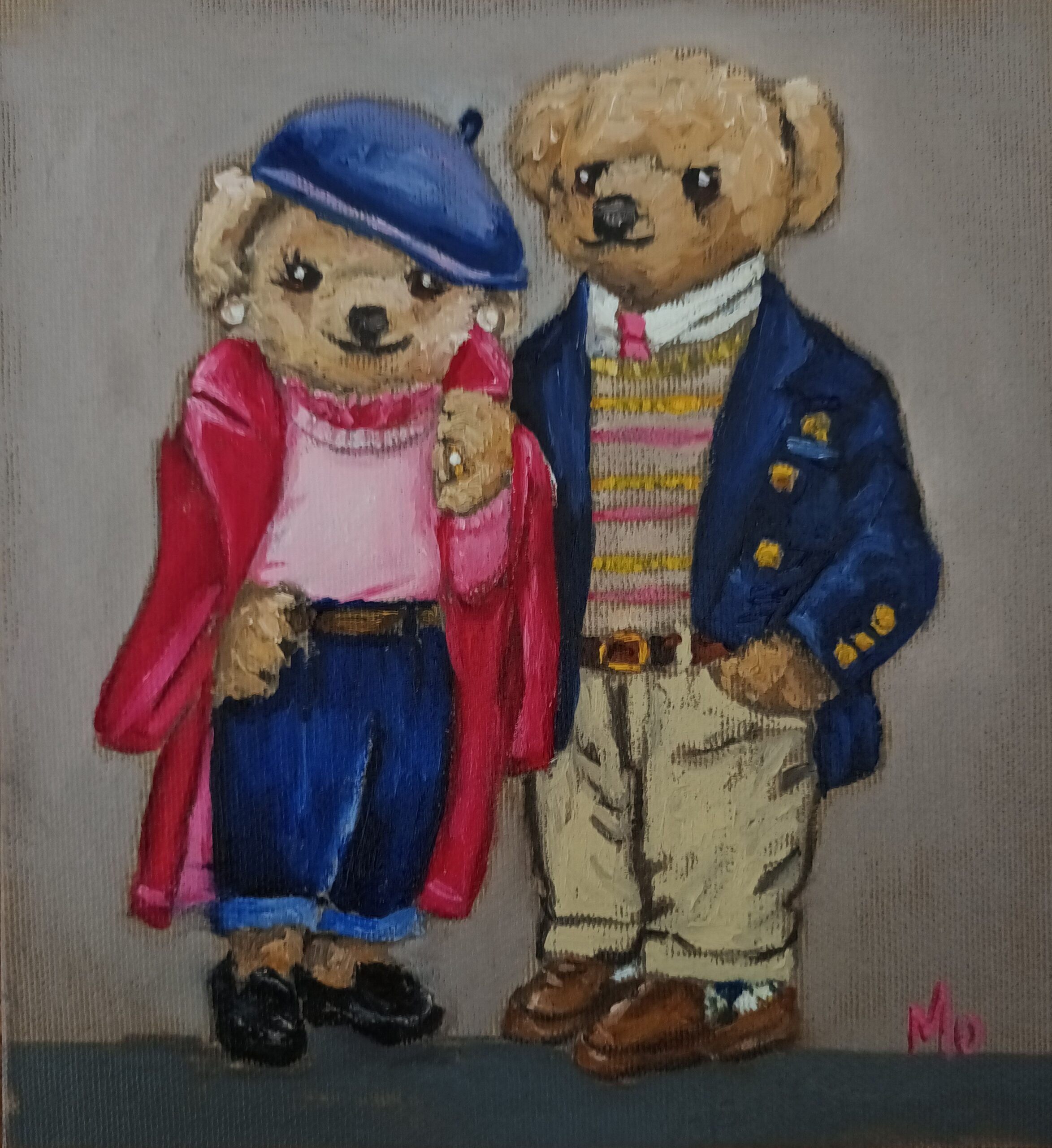 Irish Art Irish GiftsTwo Teddy Bears dressed up for the evening Irish Art Irish Gifts
