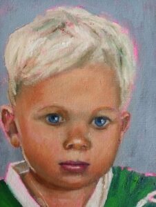 Irish Art The Cup blonde haired blue eyed boy