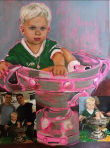 Painting of little boy any two photographs of him The Cup Irish Art