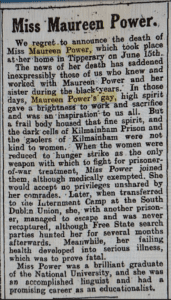 Death notice Irish Art Micheal Collins